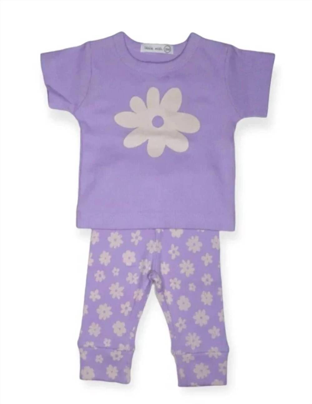 NEW LITTLE MISH kids' daisy tee & jogger set in lilac